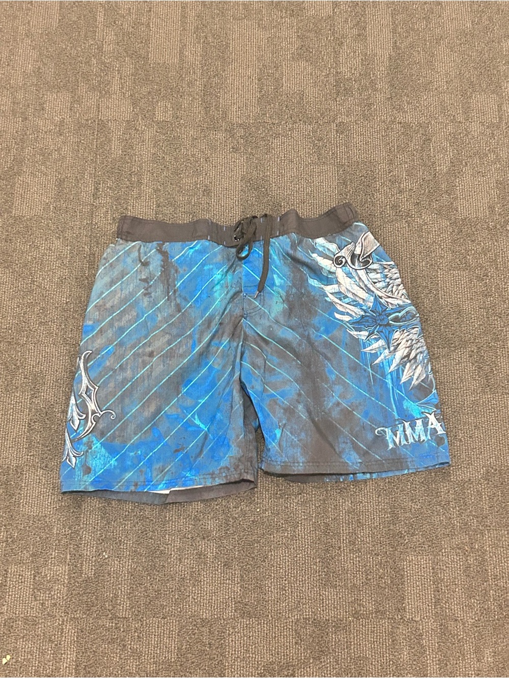 Blue Graphic MMA Men's Swim Shorts